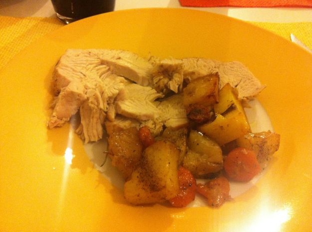 tacchino stufato con patate sedano e carote
