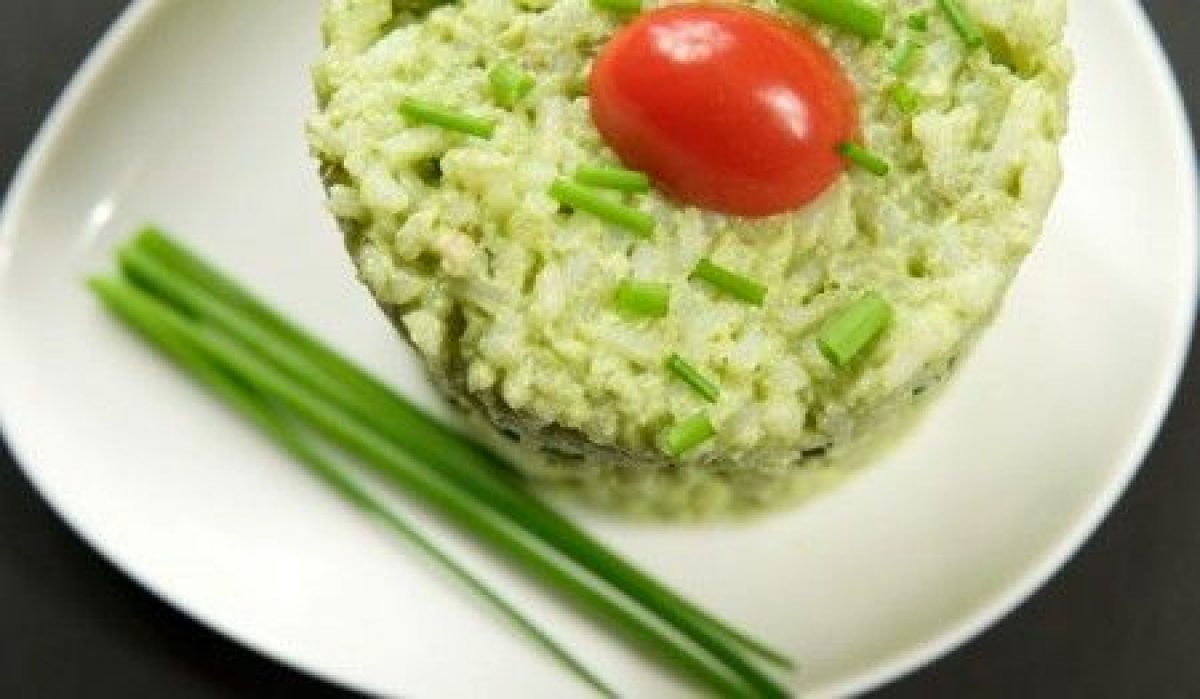 Soufflé di riso al pesto