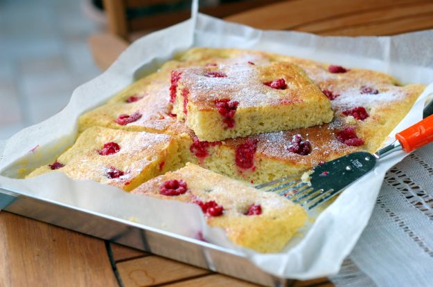 Torta ricotta e lamponi