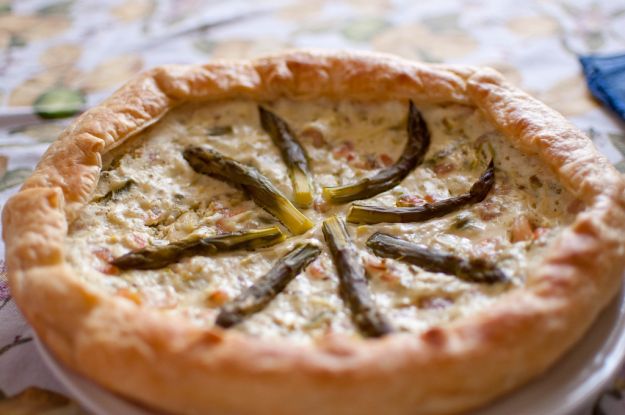 torta salata aspargi e gamberetti