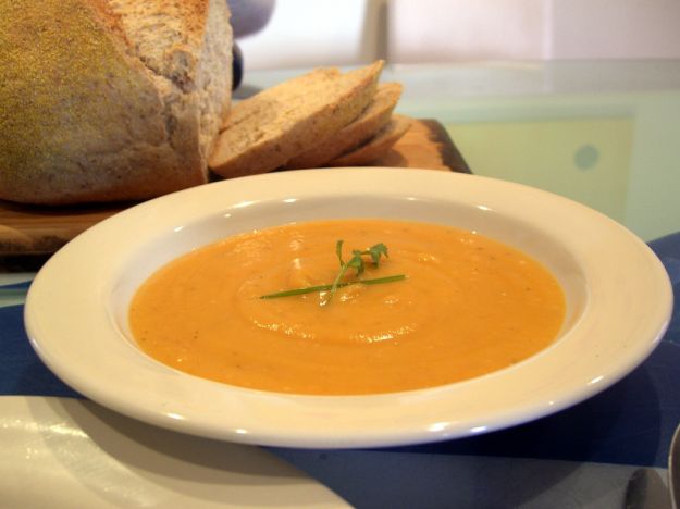 zuppa di radicchio, zucca porro